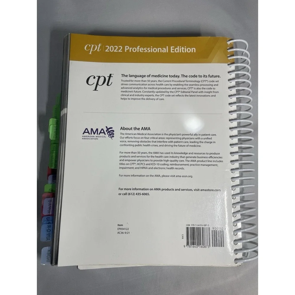 CPT Professional 2022 Spiral American Medical Association - Very Good